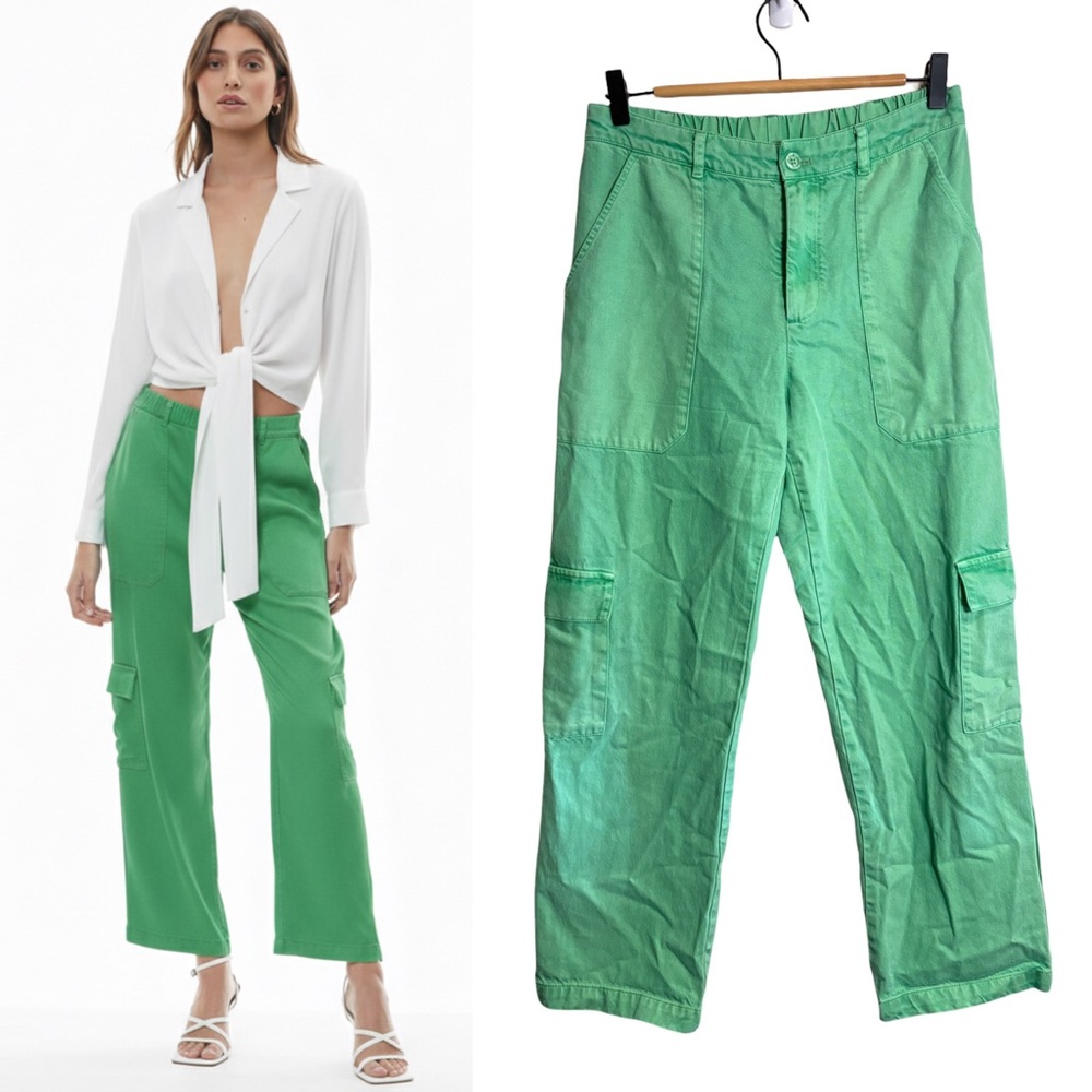 Young Fabulous & Broke YFB Finlay Cotton Tencel Green Utility Cargo Pants Medium